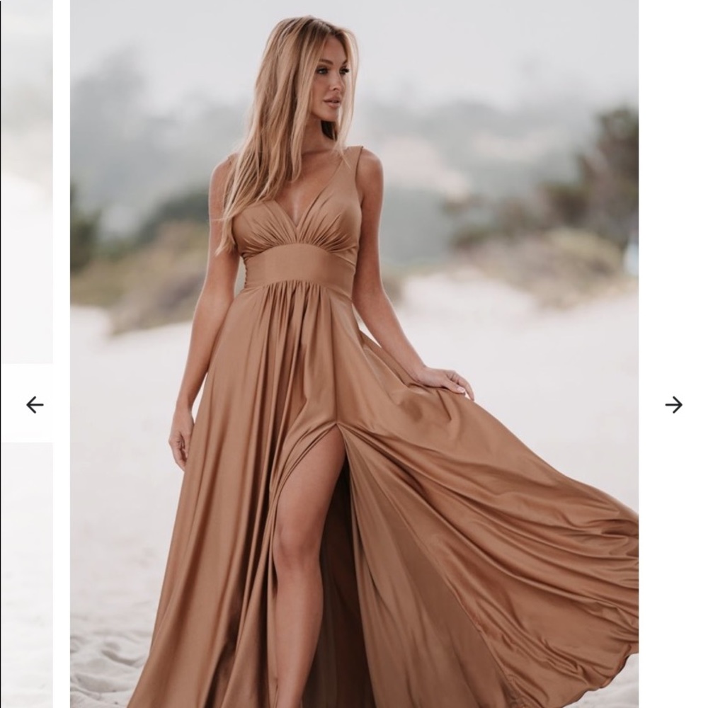Mocha Bridesmaid Dress with Pockets